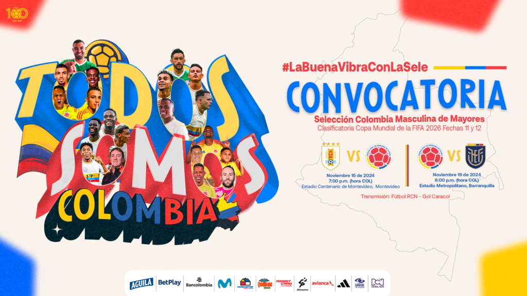 Clasificatorias a la Copa Mundial de la FIFA 2026: Convocatoria de la Selección Colombia de Mayores para las fechas 11 y 12